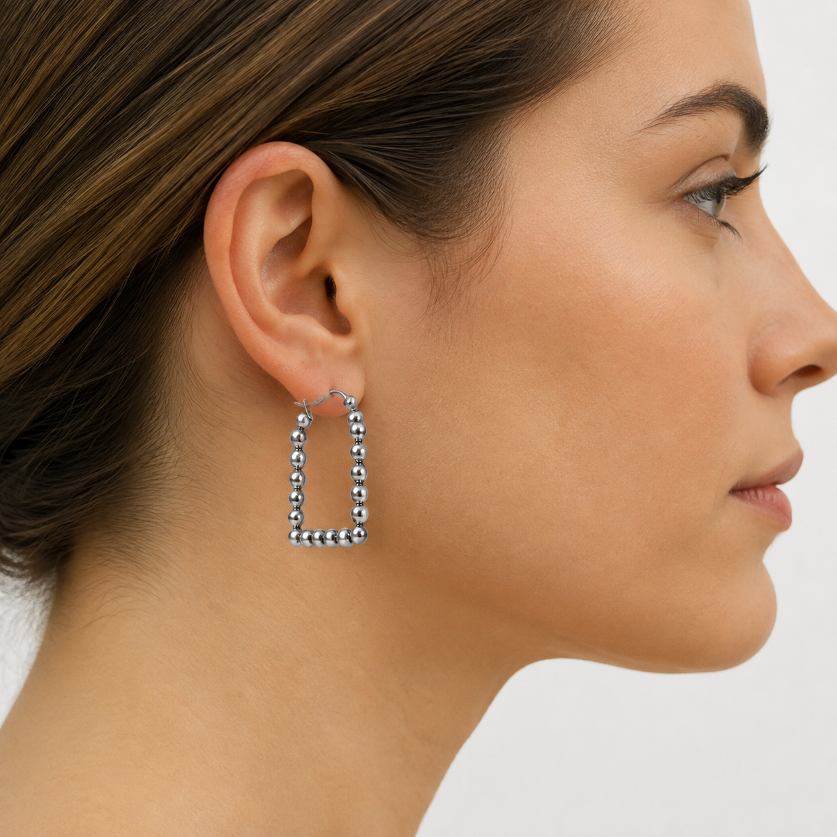 Square Hoops Silver