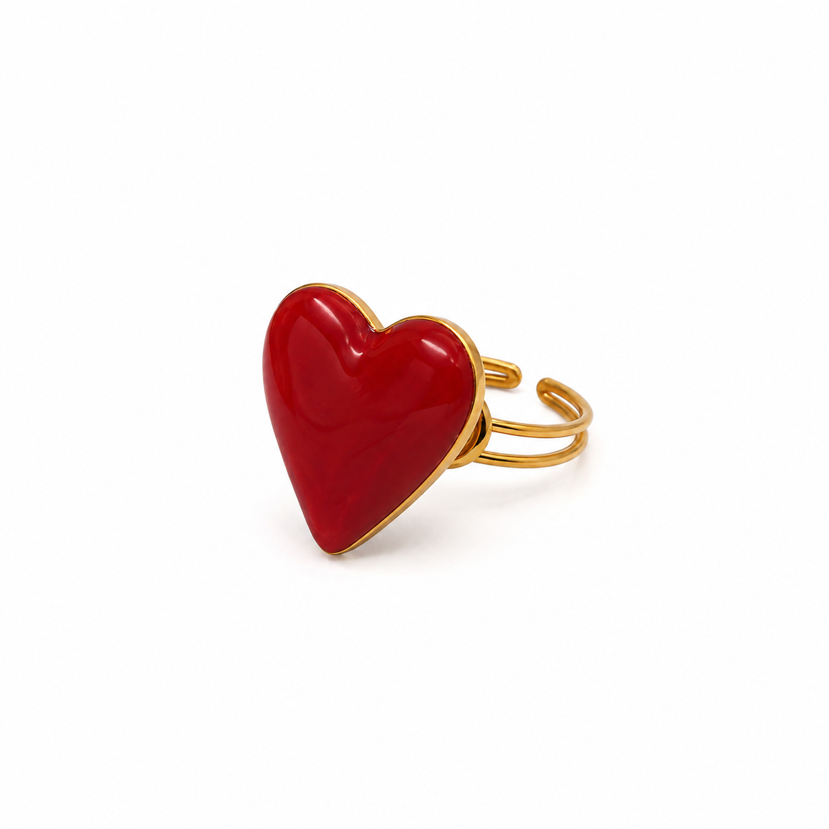 Big Red Heart Ring Adjustable