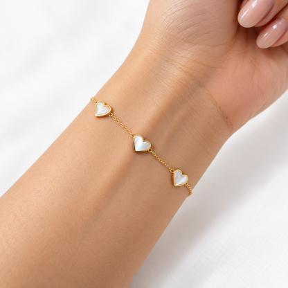White Heart Bracelet